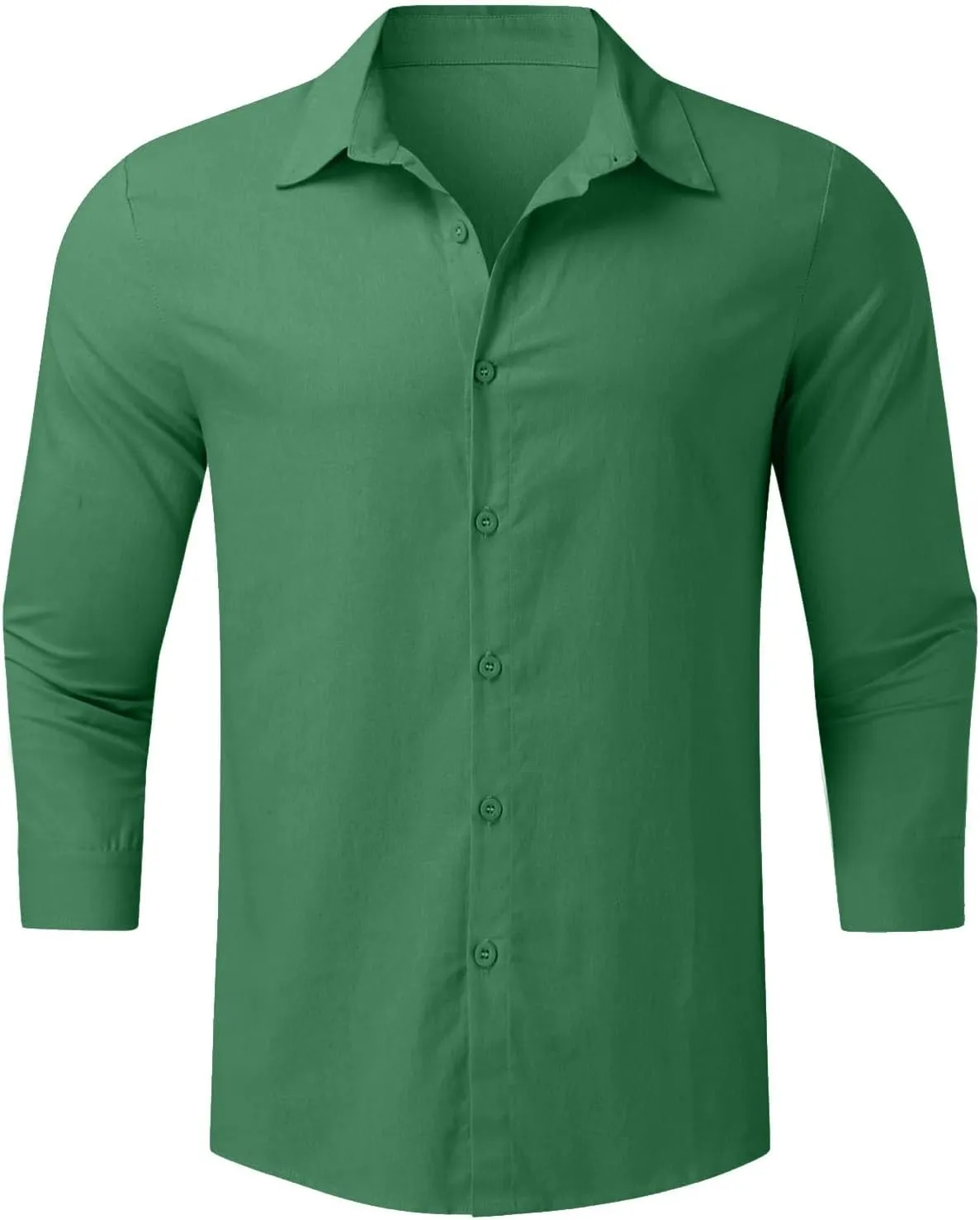 Mens Cotton Linen Button Down Shirt Long Sleeve Shirts for Men Casual Plus Size Beach Summer Lightweight Dress Tops
