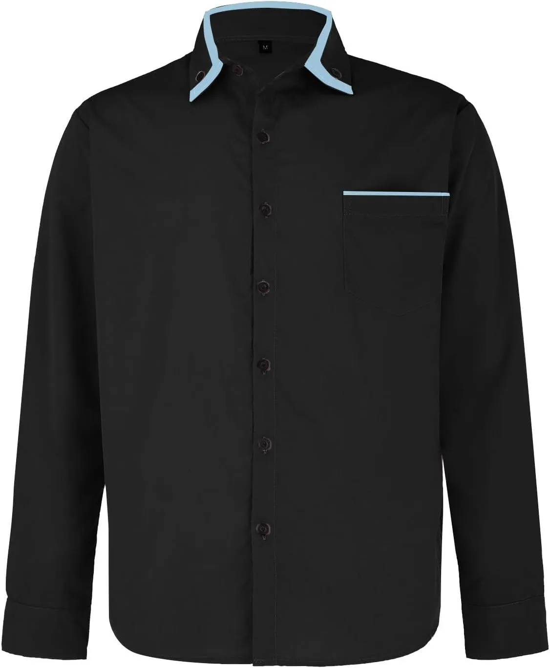 Men's Dress Shirt Long Sleeve Button Down Business Shirt Pocket Wrinkle Resistant Collar Office Work Meeting Formal Blouse