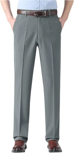Men's Formal Wear Trousers with Pockets Straight Streamlined Solid Color Conference Formal Wear Suit Pants for Men