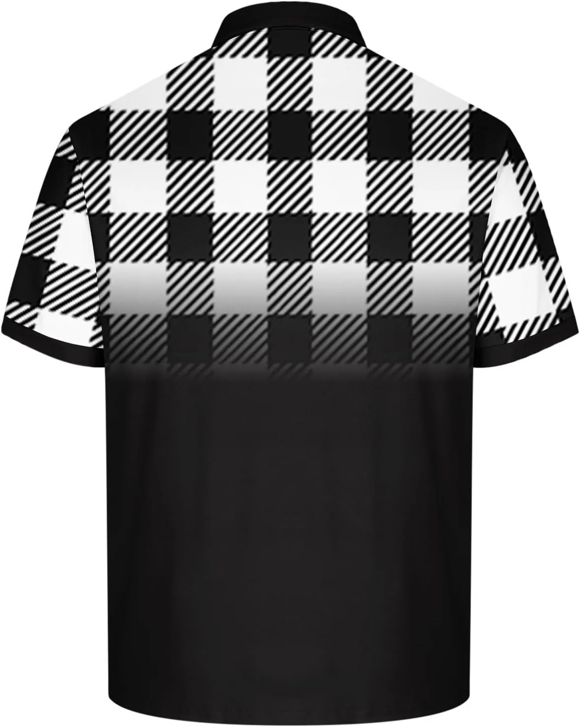 Mens Golf Shirts Short Sleeve Big and Tall Mesh Shirt Breathable,Plaid Graphic Print Shirt,Business Casual Summer