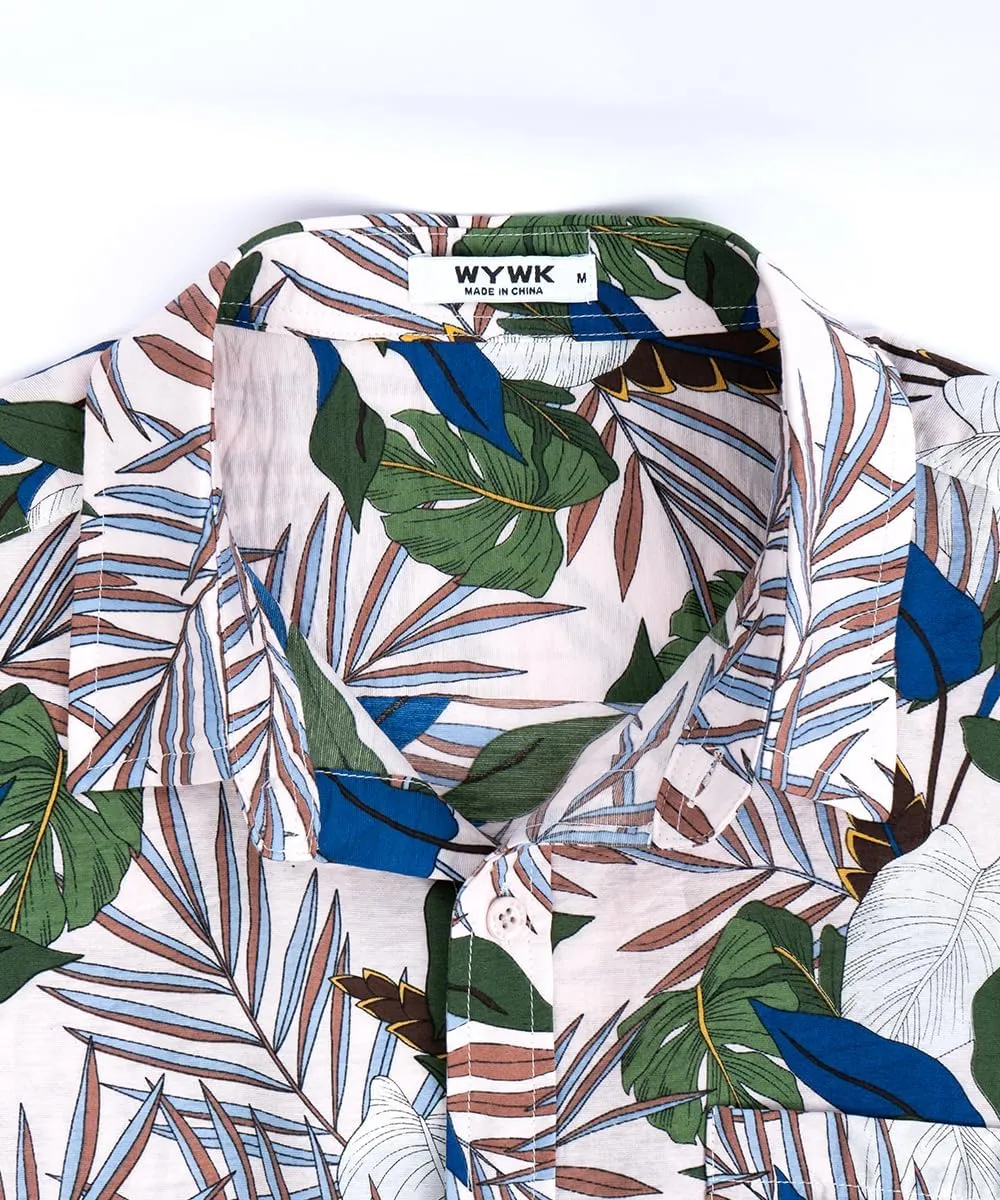 Men's Hawaiian Floral Shirt Short Sleeve Casual Button Down Shirt Summer Holiday Beach Shirt for Men