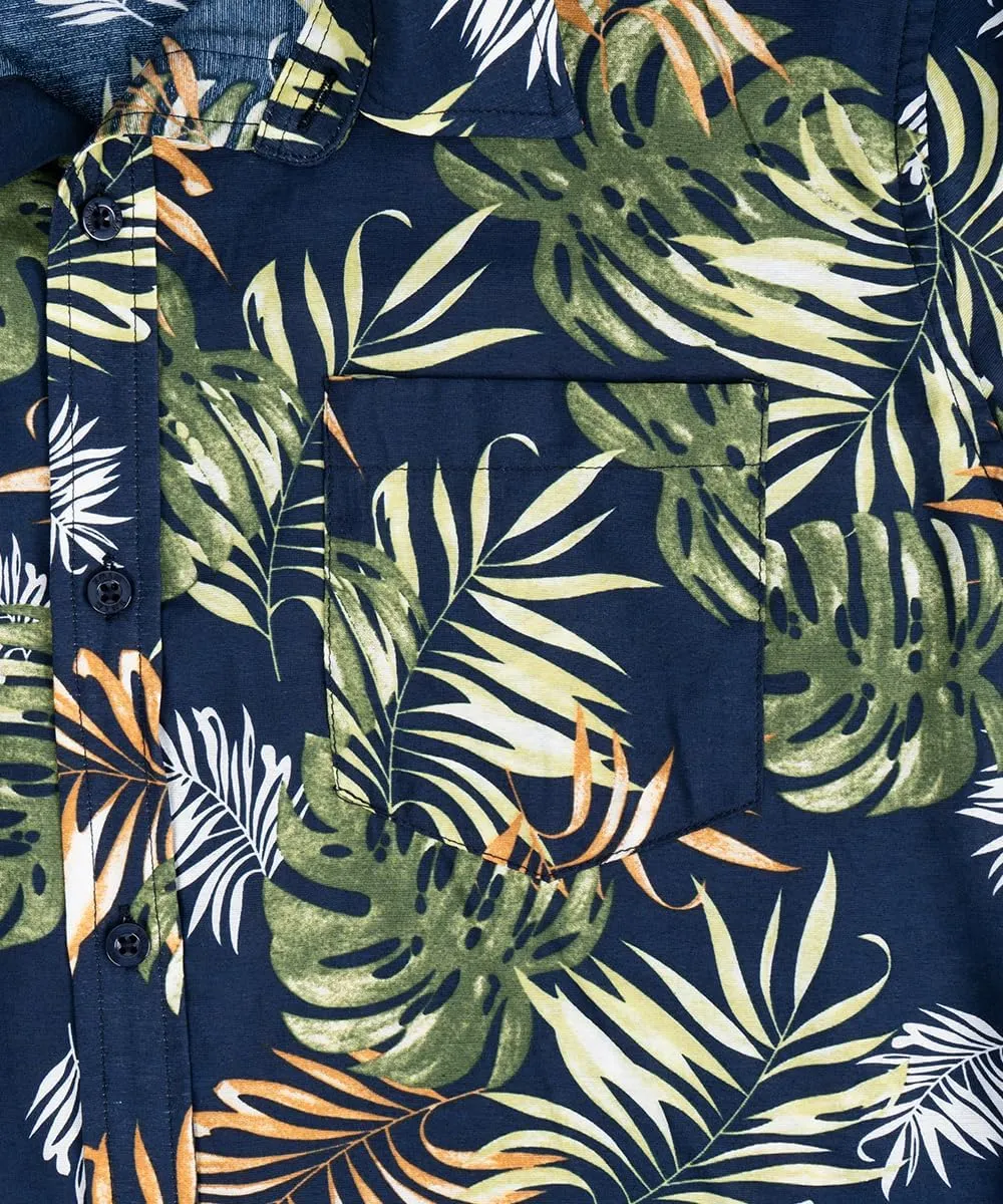 Men's Hawaiian Floral Shirt Short Sleeve Casual Button Down Shirt Summer Holiday Beach Shirt for Men