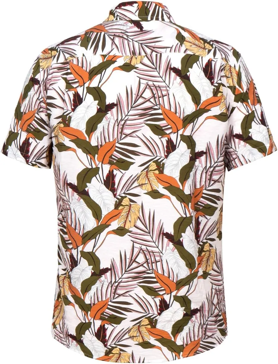 Men's Hawaiian Floral Shirt Short Sleeve Casual Button Down Shirt Summer Holiday Beach Shirt for Men