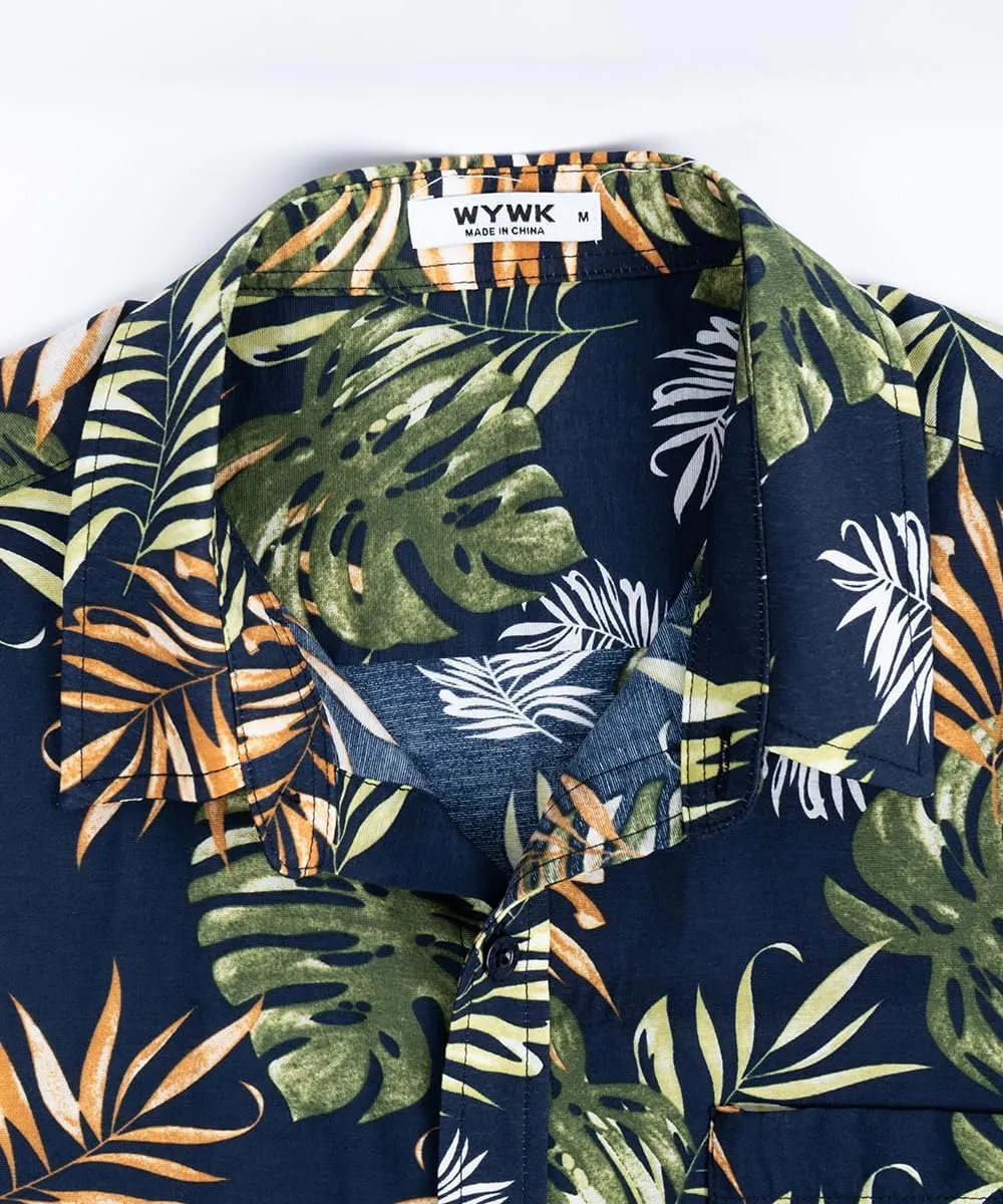 Men's Hawaiian Floral Shirt Short Sleeve Casual Button Down Shirt Summer Holiday Beach Shirt for Men