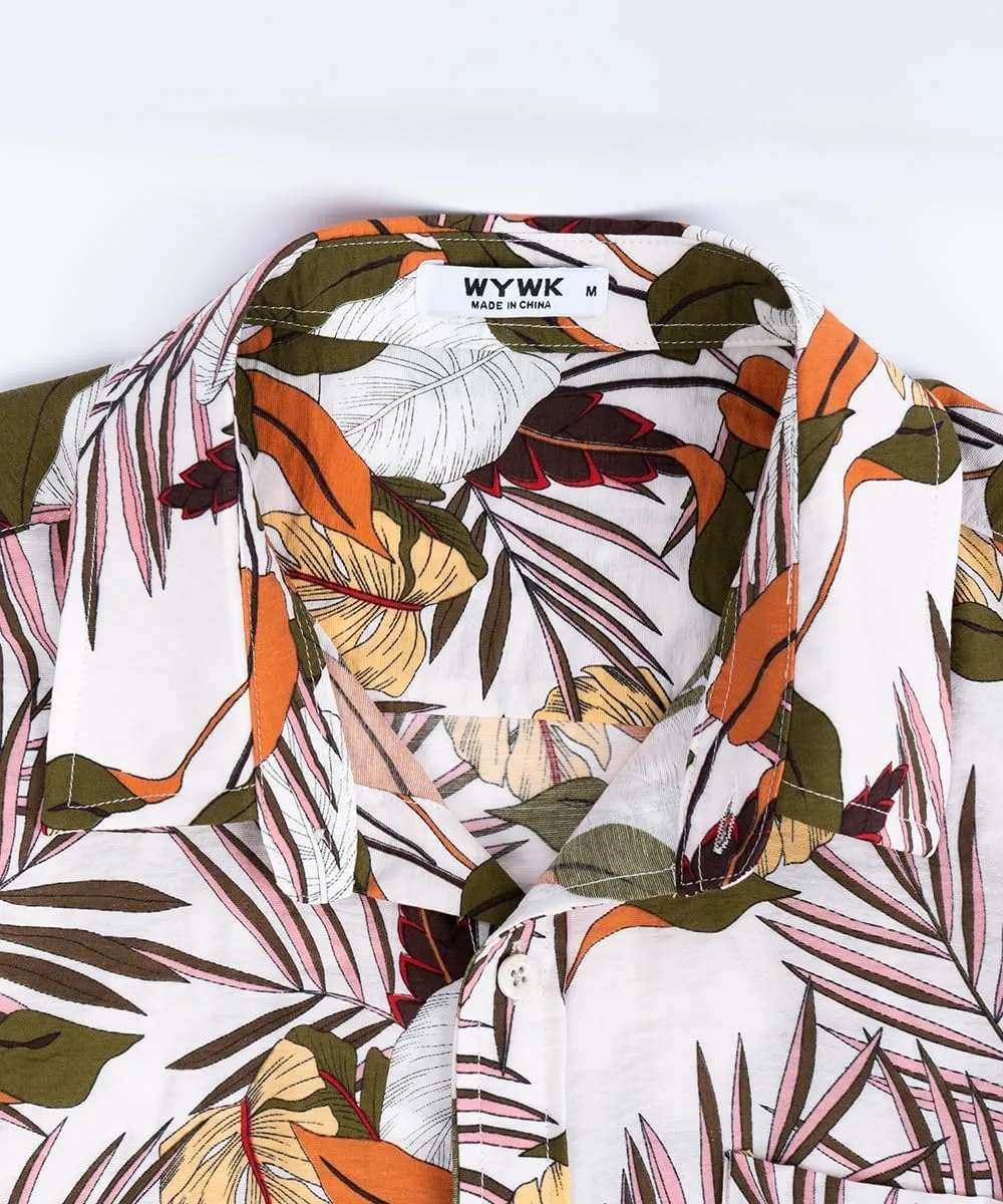 Men's Hawaiian Floral Shirt Short Sleeve Casual Button Down Shirt Summer Holiday Beach Shirt for Men