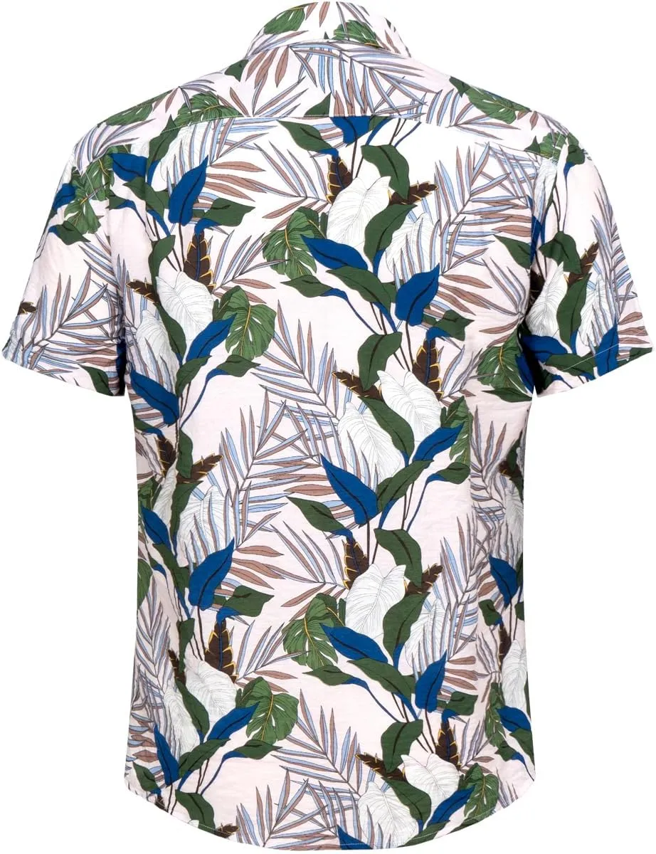 Men's Hawaiian Floral Shirt Short Sleeve Casual Button Down Shirt Summer Holiday Beach Shirt for Men