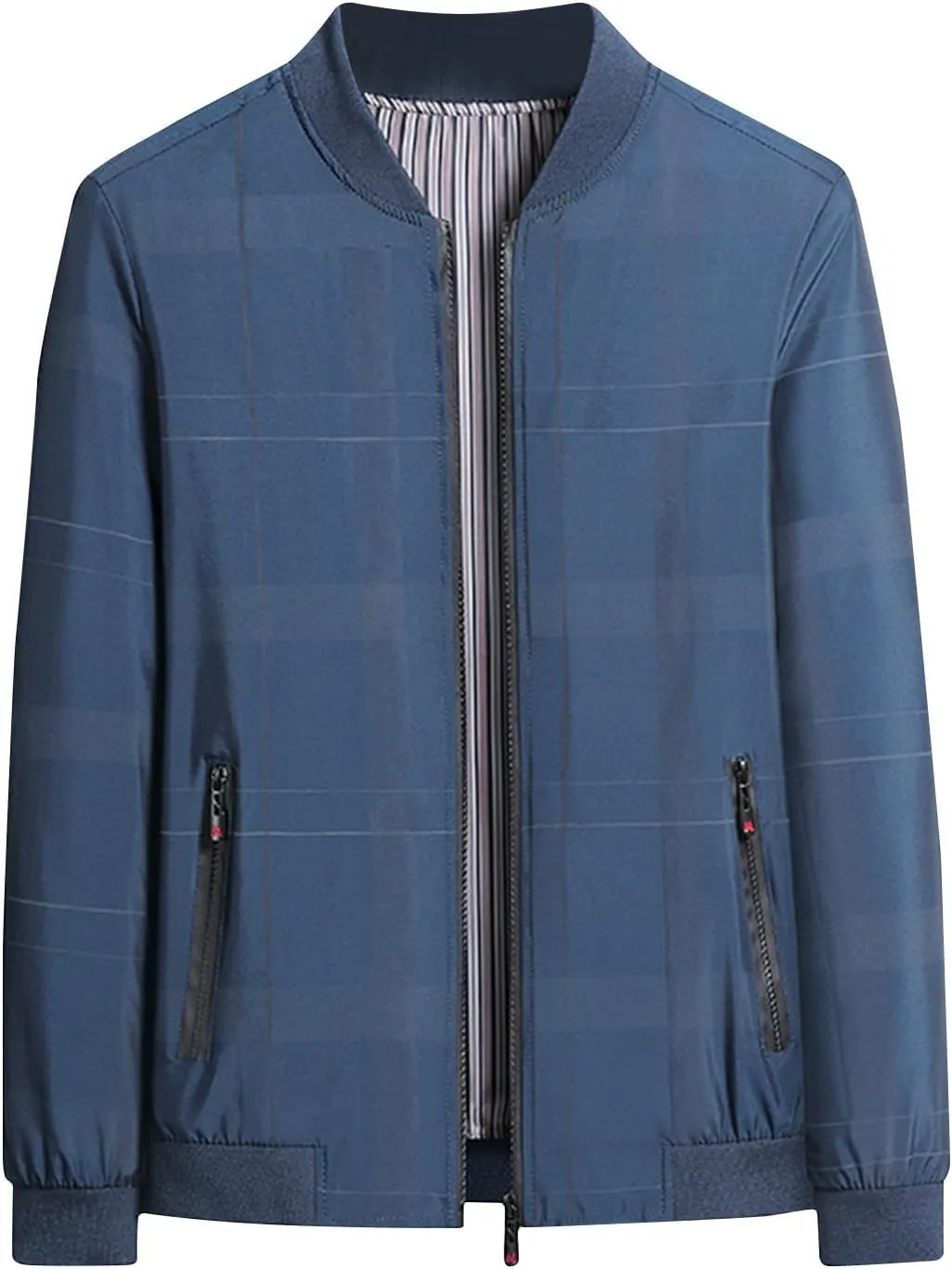 Mens Lightweight Jackets Casual Windbreaker Stylish Light Golf Full Zip Up Work Dress Business Coat with Pockets