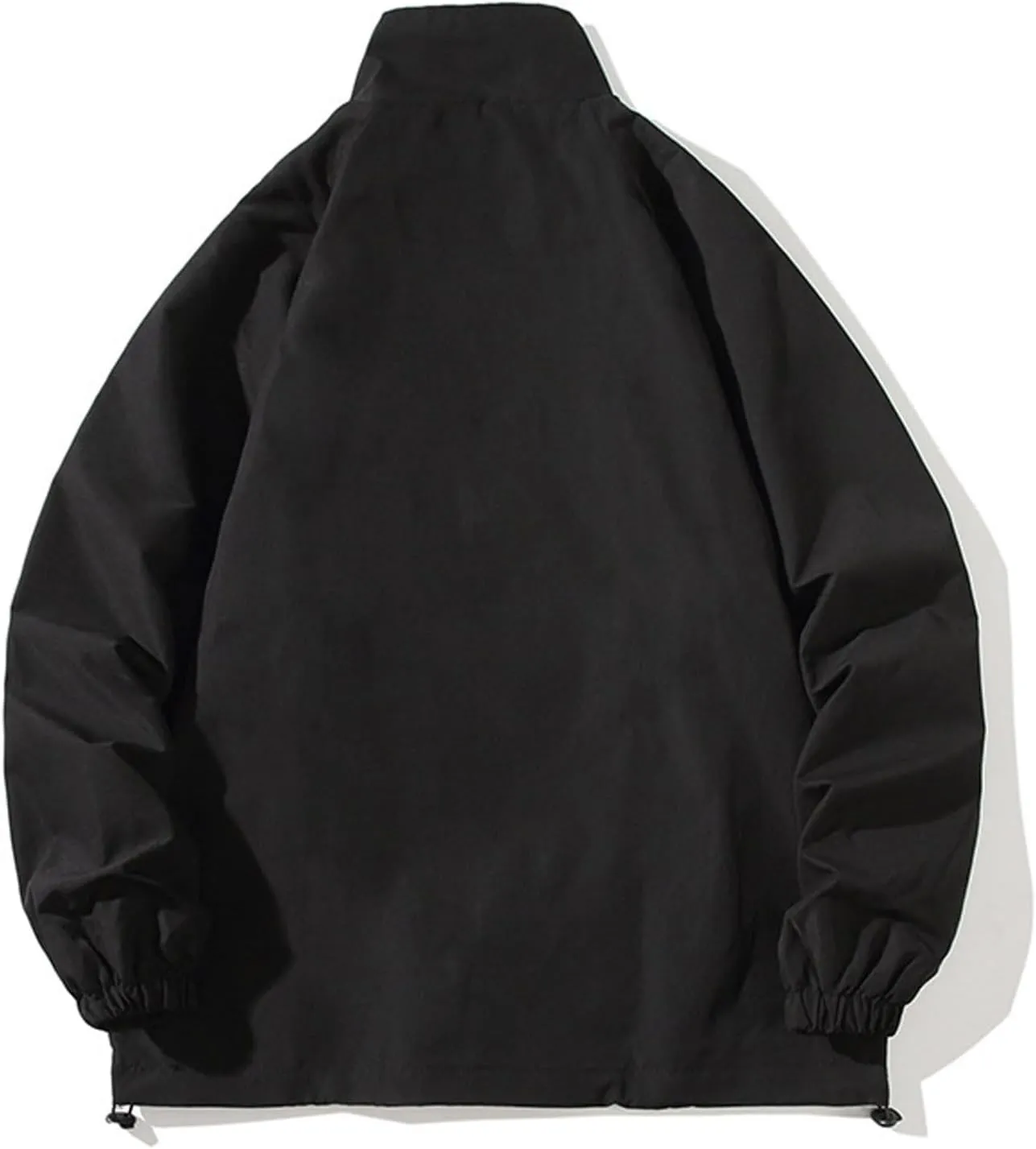 Men's Lightweight Windbreaker Jackets Outdoor Sports Loose Hoodless Pocket Raincoat Jacket Casual Mock Neck Coats