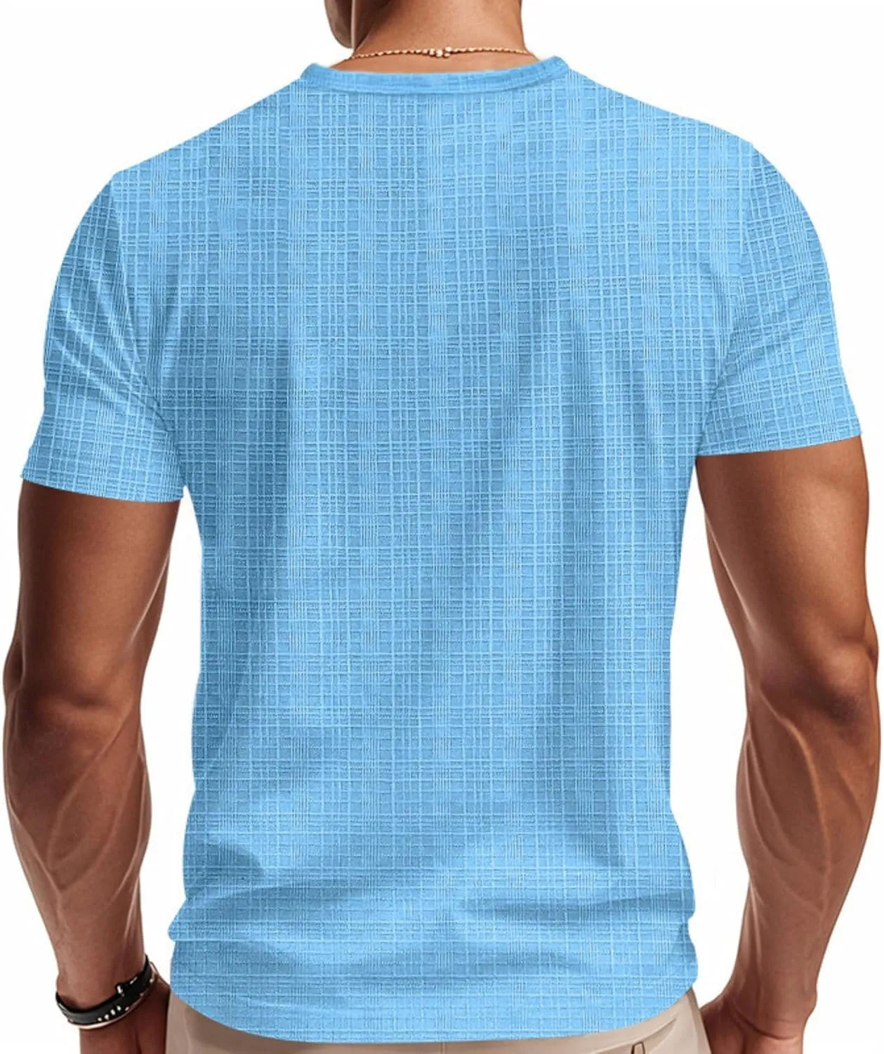 Men's Linen Henley Shirts Casual Short Sleeve V Neck Blouses Tops 2025 Summer Beach Hippie Shirts with Pocket