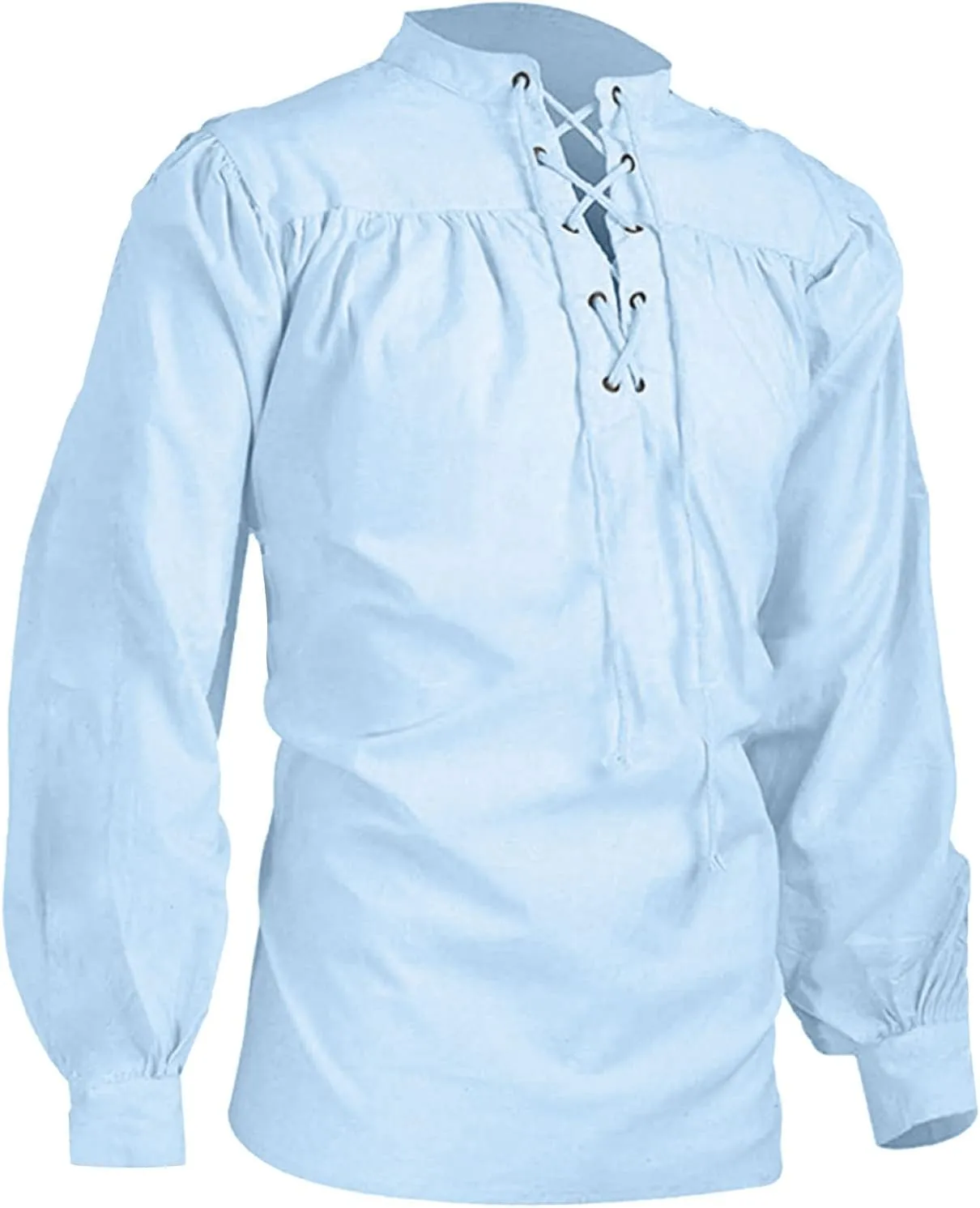 Men's Loose Linen Pirate Shirt Medieval Gothic Renaissance Shirt Long Sleeve Pirate Mercenary Costume Underwear