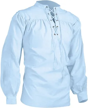 Men's Loose Linen Pirate Shirt Medieval Gothic Renaissance Shirt Long Sleeve Pirate Mercenary Costume Underwear