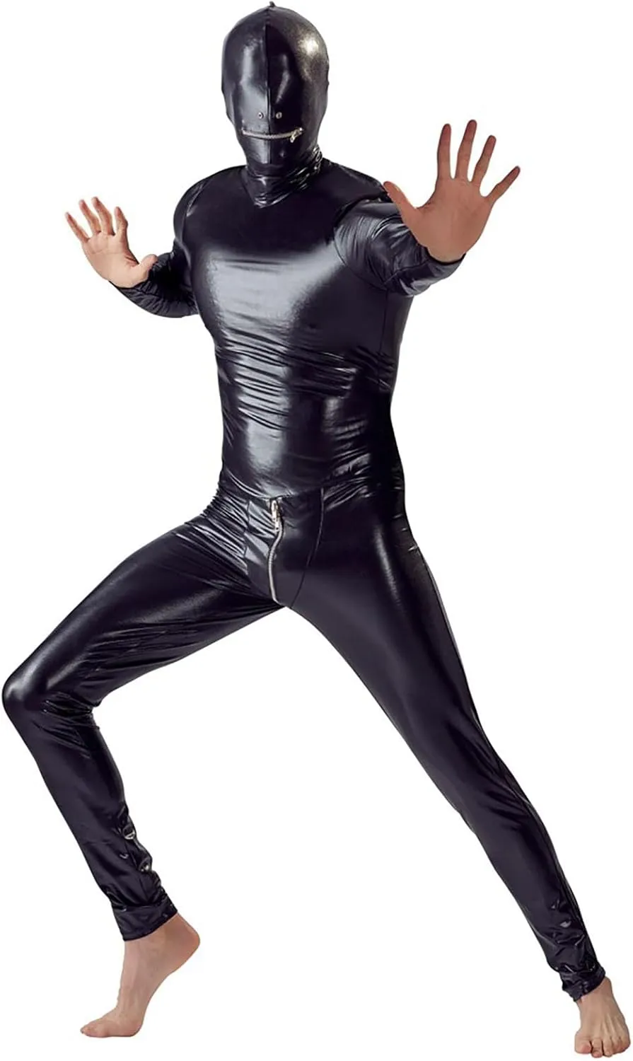 Men's New Sexy Leather Tights Costume Bar Performance Set Lingerie Valentines Day Set