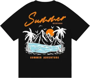 Mens Oversized Graphic Tees Y2K Vintage T Shirts Casual Letter Print Shirts Unisex Summer Tops Black X-Large