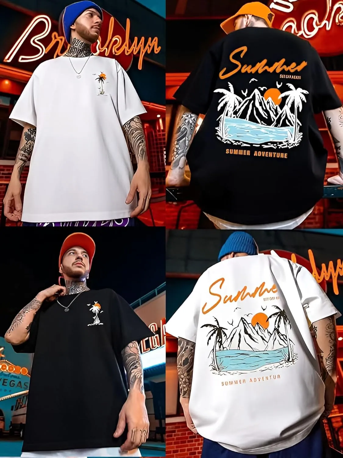 Mens Oversized Graphic Tees Y2K Vintage T Shirts Casual Letter Print Shirts Unisex Summer Tops Black X-Large
