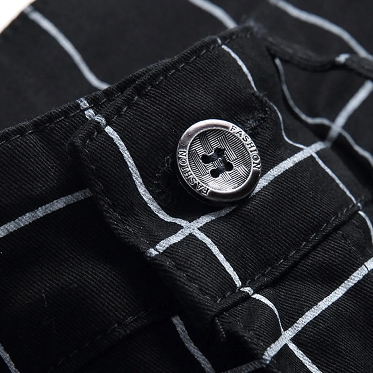 Mens Pants Jeans Slim Fit High Waisted Striped Jeans Straight Leg Pants Fashion Trousers Classic 5 Pocket Streetwear