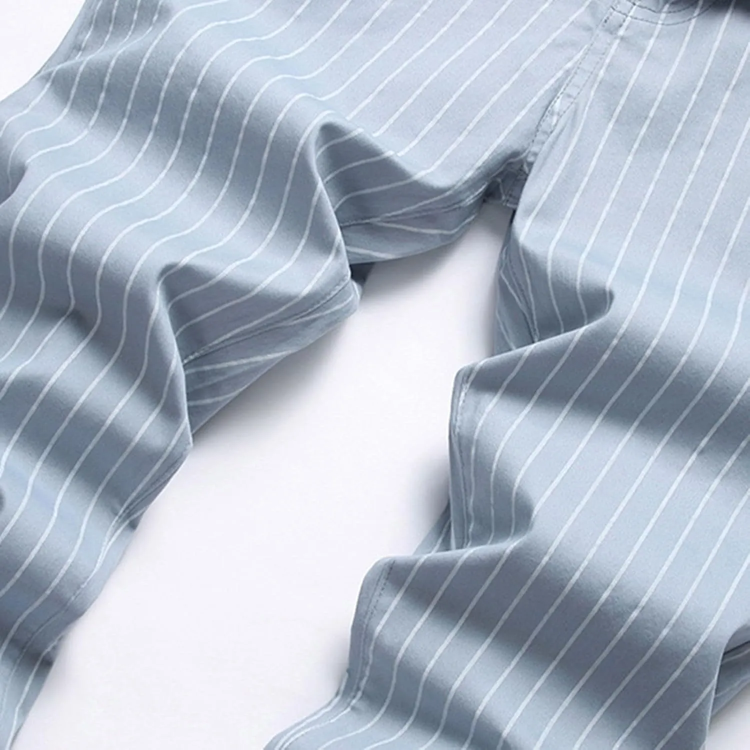 Mens Pants Jeans Slim Fit High Waisted Striped Jeans Straight Leg Pants Fashion Trousers Classic 5 Pocket Streetwear