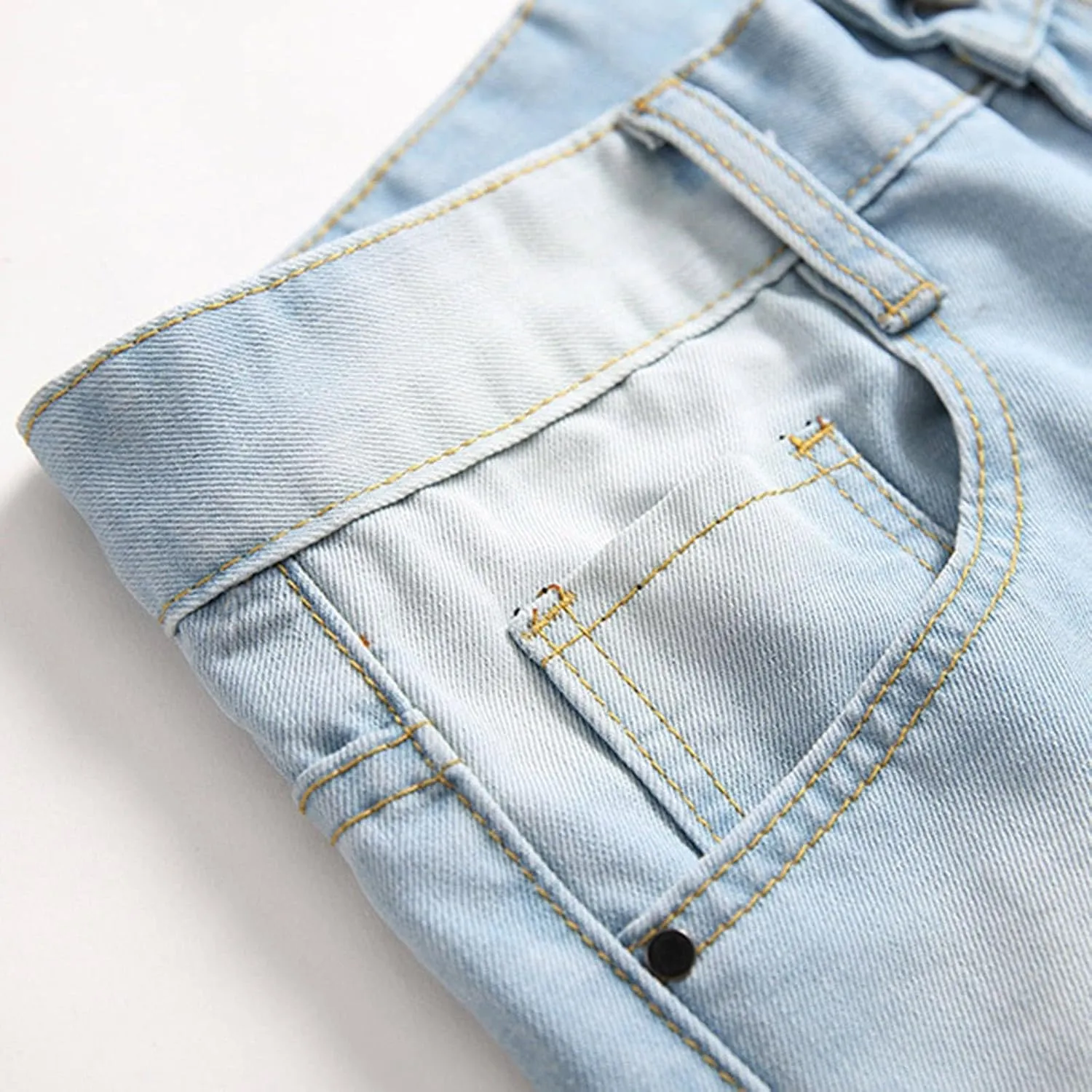 Mens Pants Jeans Slim Fit Ripped Classic Vintage Straight Wide Leg Denim Pants Baggy Jeans Trousers Mulit Pockets