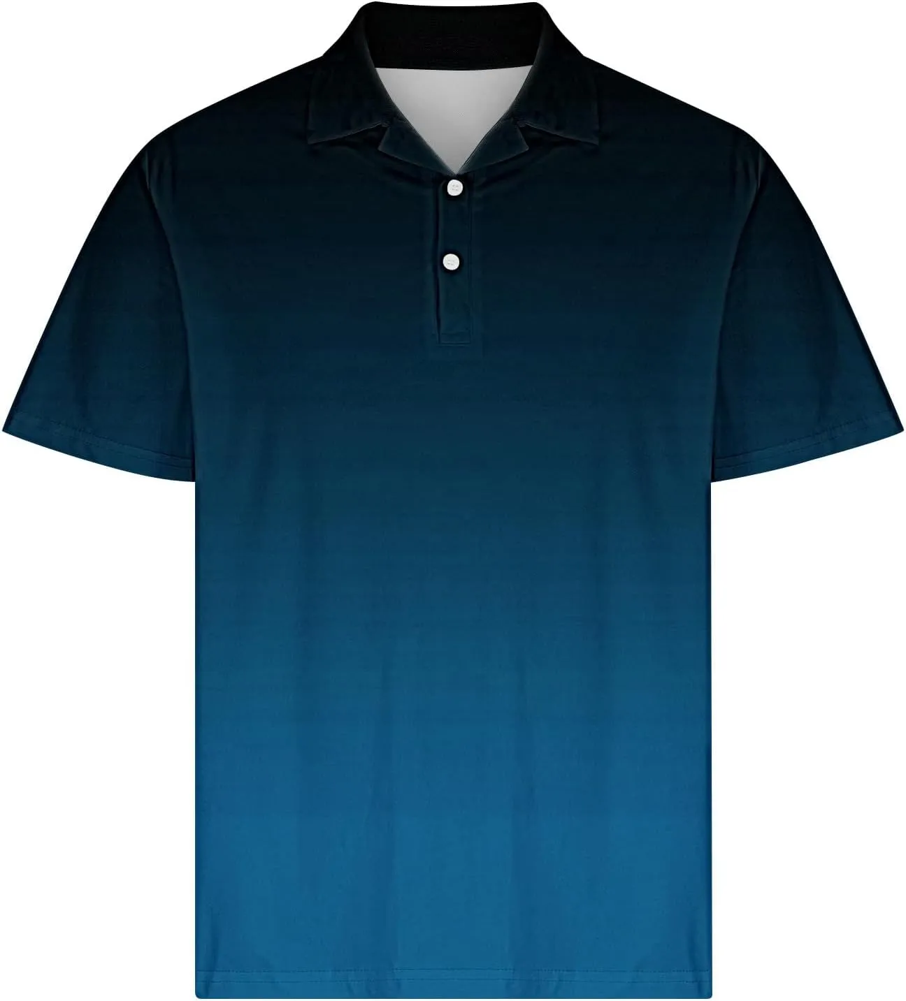 Mens Polo Shirts Short Sleeve Gradient Color Gym Workout Golf T-Shirt Casual Fashion V Neck Button Down Tops 2025