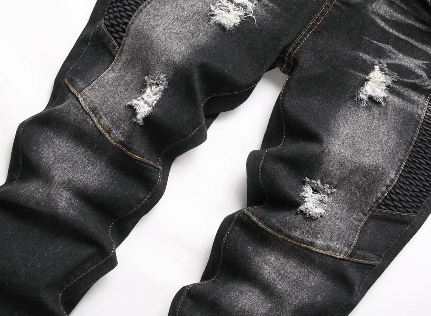 Men's Slim Fit Stretch Jeans Ripped Skinny Jeans for Men, Fashion Straight Leg Comfort Flex Waist Cargo Denim Pants