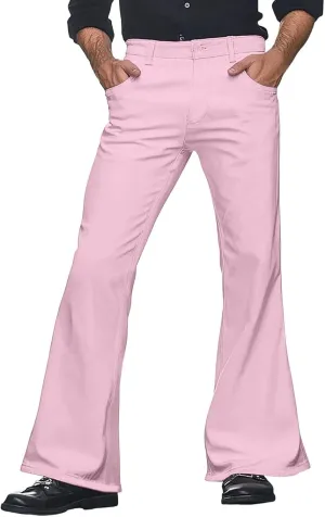 Mens Sweatpants Men's Solid Color Bell-Bottom Belt Pocket Casual Big Trousers Loose Legs Suit Pants for Men
