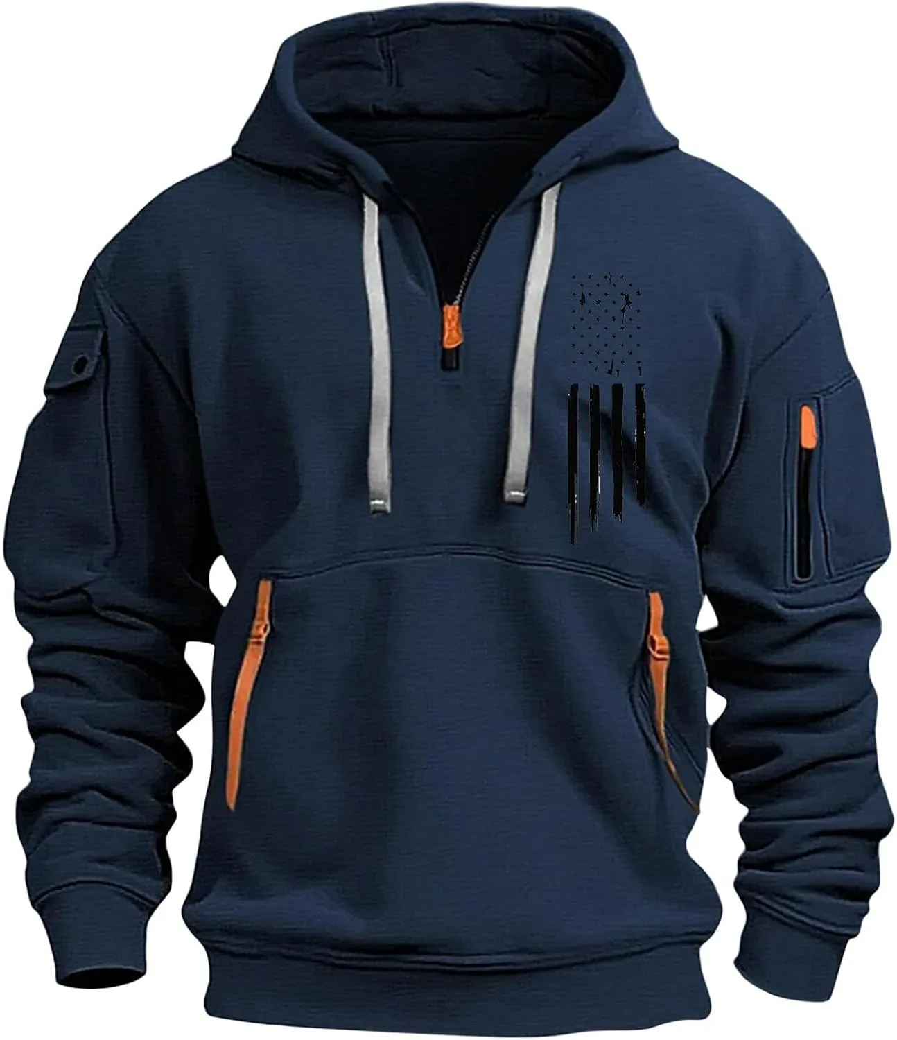 Mens Sweatshirts 1/4 Zip Stylish Lightweight Soft Drawstring Hoodies for Men Comfort Casual Hoodie with Pockets