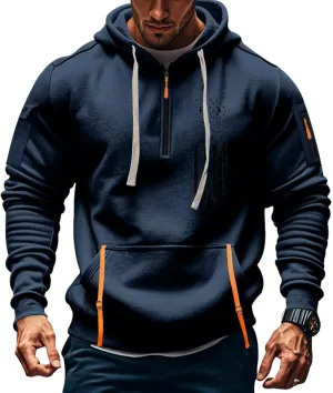 Mens Sweatshirts 1/4 Zip Stylish Lightweight Soft Drawstring Hoodies for Men Comfort Casual Hoodie with Pockets