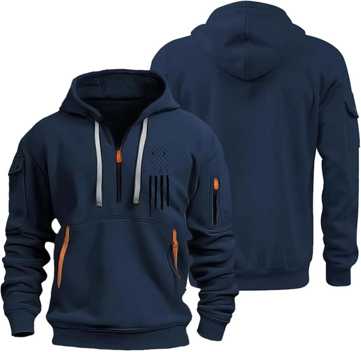 Mens Sweatshirts 1/4 Zip Stylish Lightweight Soft Drawstring Hoodies for Men Comfort Casual Hoodie with Pockets