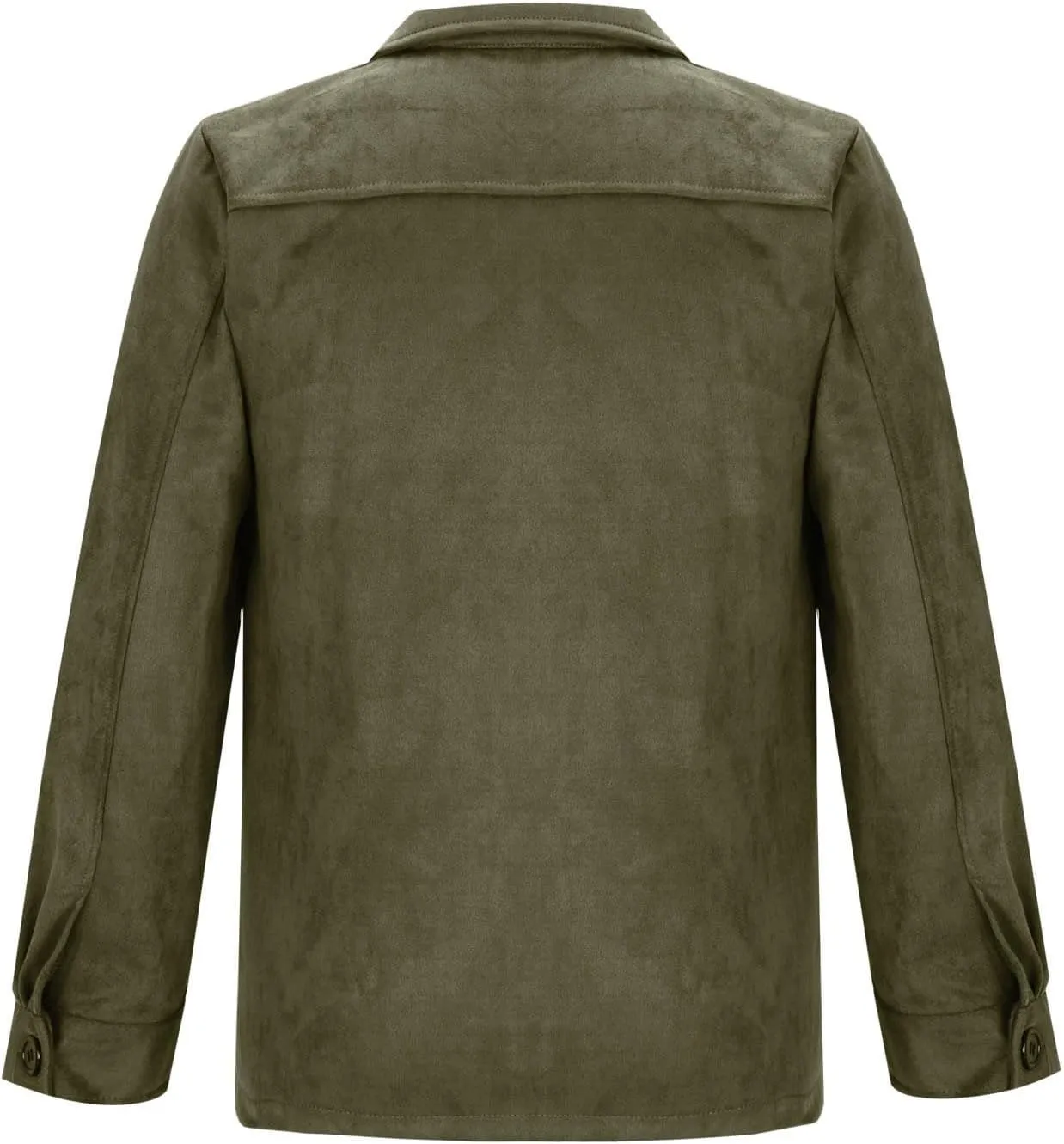 Mens Trucker Suede Leather Jacket Vintage Western Cowboy Coat Casual Button Down Utility Uniform Work Shirt Shackets
