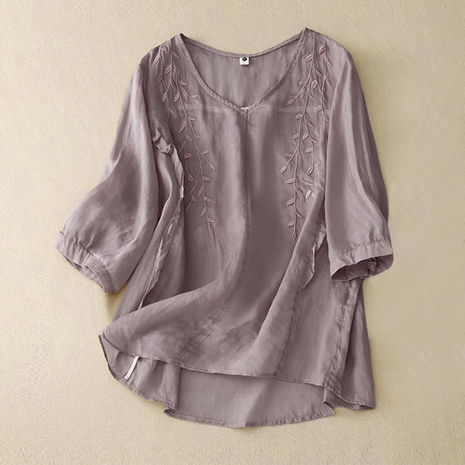 Mexican Tops for Women Vacation Summer Embroidered Blouses V Neck Button Down T-Shirt Short Sleeve Shirt