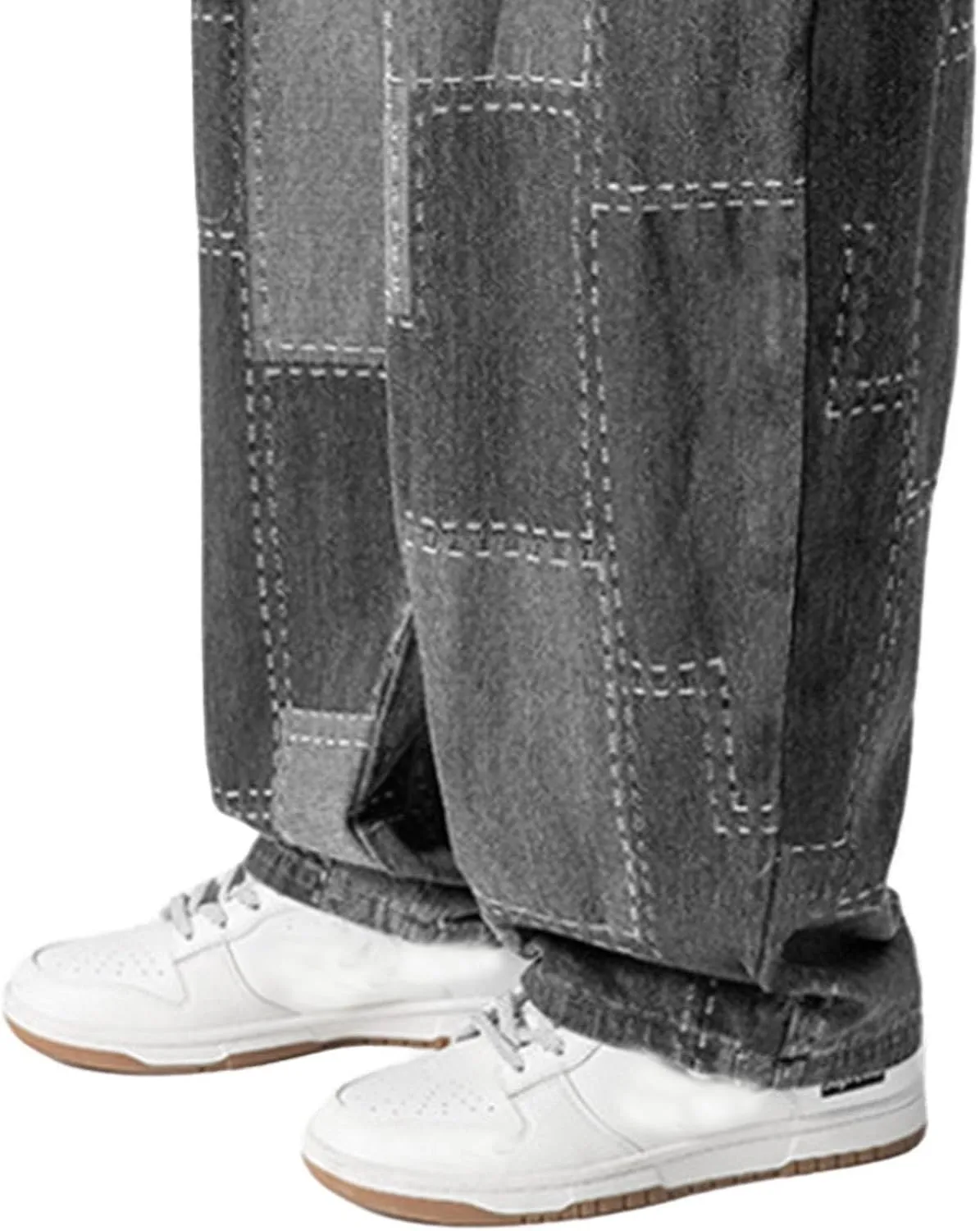 MIDOO Jeans for Men Relaxed Fit Casual Drawstring Jeans Straight Leg Pants Lightweight Loose Stretch Denim Pants Trousers