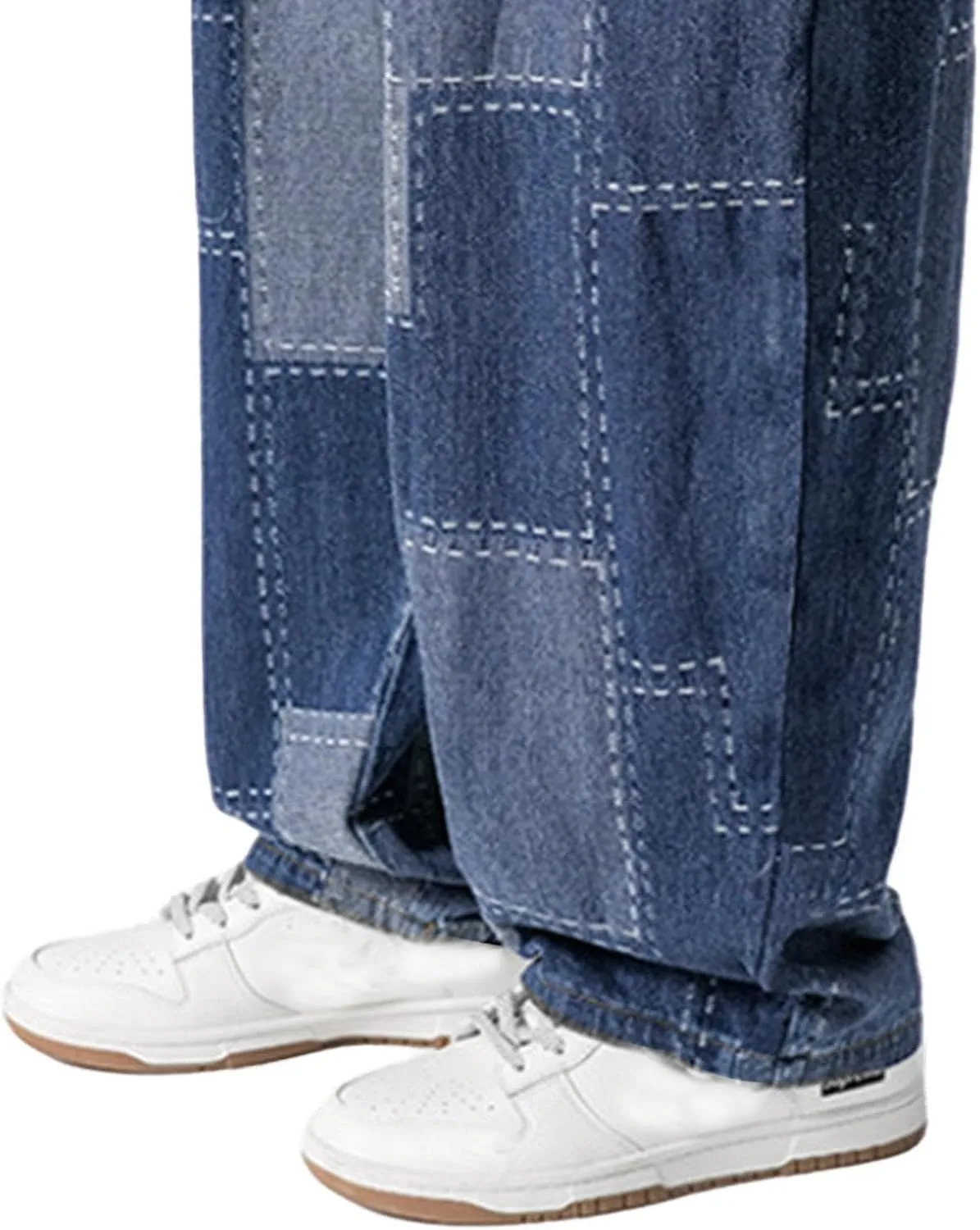 MIDOO Jeans for Men Relaxed Fit Casual Drawstring Jeans Straight Leg Pants Lightweight Loose Stretch Denim Pants Trousers