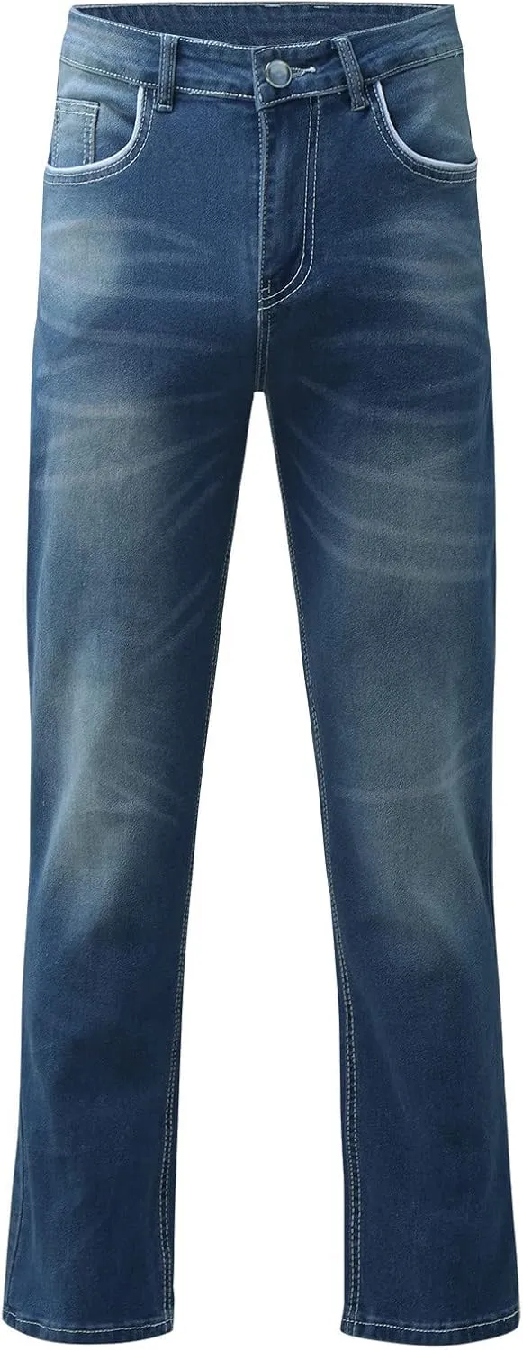 MIDOO Jeans Pants for Men Slim Fit Casual Aesthetic Jeans Straight Leg Pants Lightweight Loose Stretch Denim Pants Trousers