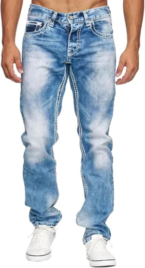 MIDOO Jeans Pants for Men Slim Fit Casual Aesthetic Jeans Straight Leg Pants Lightweight Loose Stretch Denim Pants Trousers