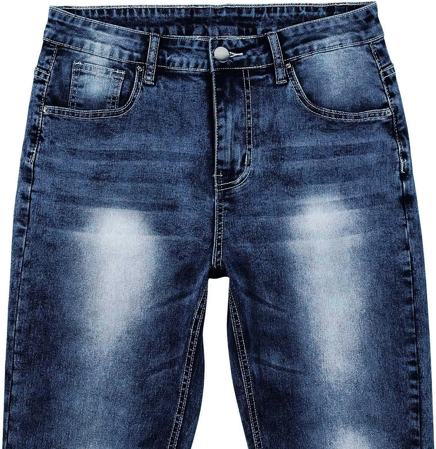 MIDOO Jeans Pants for Men Slim Fit Casual Aesthetic Jeans Straight Leg Pants Lightweight Loose Stretch Denim Pants Trousers