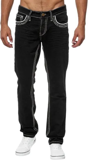 MIDOO Jeans Pants for Men Slim Fit Casual Aesthetic Jeans Straight Leg Pants Lightweight Loose Stretch Denim Pants Trousers
