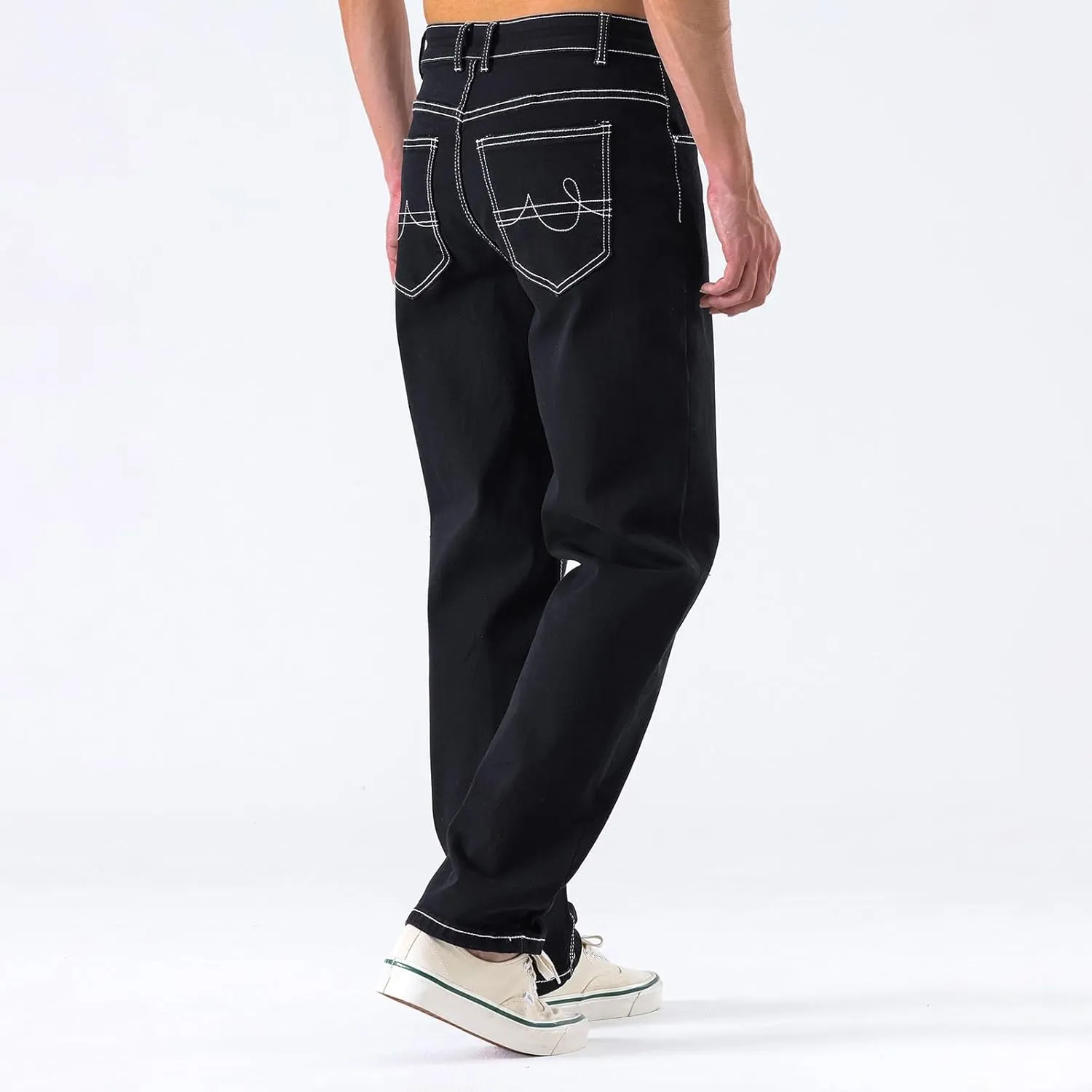 MIDOO Jeans Pants for Men Slim Fit Casual Aesthetic Jeans Straight Leg Pants Lightweight Loose Stretch Denim Pants Trousers