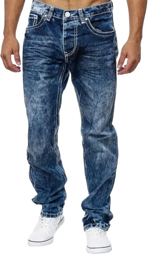 MIDOO Jeans Pants for Men Slim Fit Casual Aesthetic Jeans Straight Leg Pants Lightweight Loose Stretch Denim Pants Trousers
