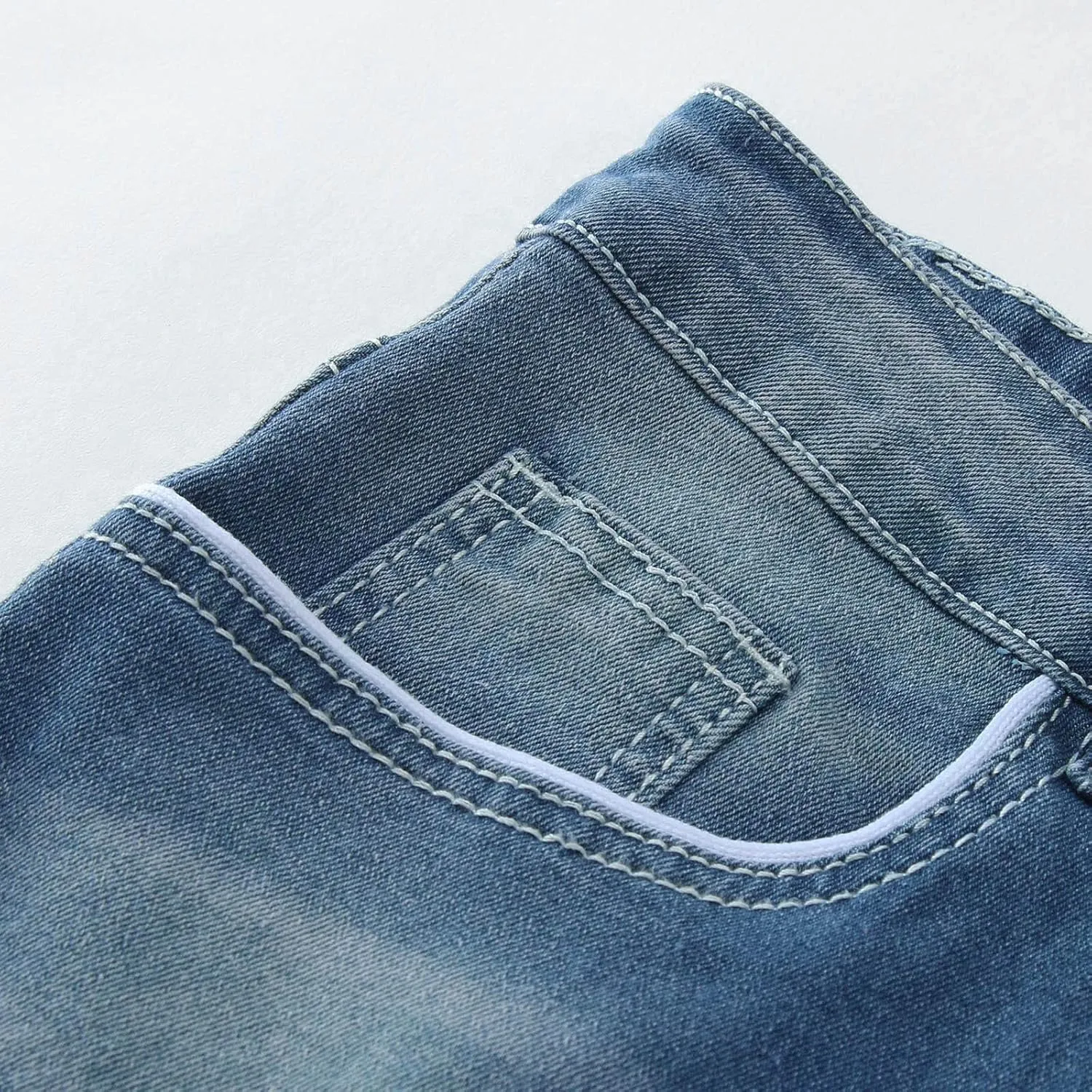 MIDOO Jeans Pants for Men Slim Fit Casual Aesthetic Jeans Straight Leg Pants Lightweight Loose Stretch Denim Pants Trousers