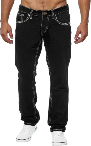 MIDOO Jeans Pants for Men Slim Fit Casual Aesthetic Jeans Straight Leg Pants Lightweight Loose Stretch Denim Pants Trousers