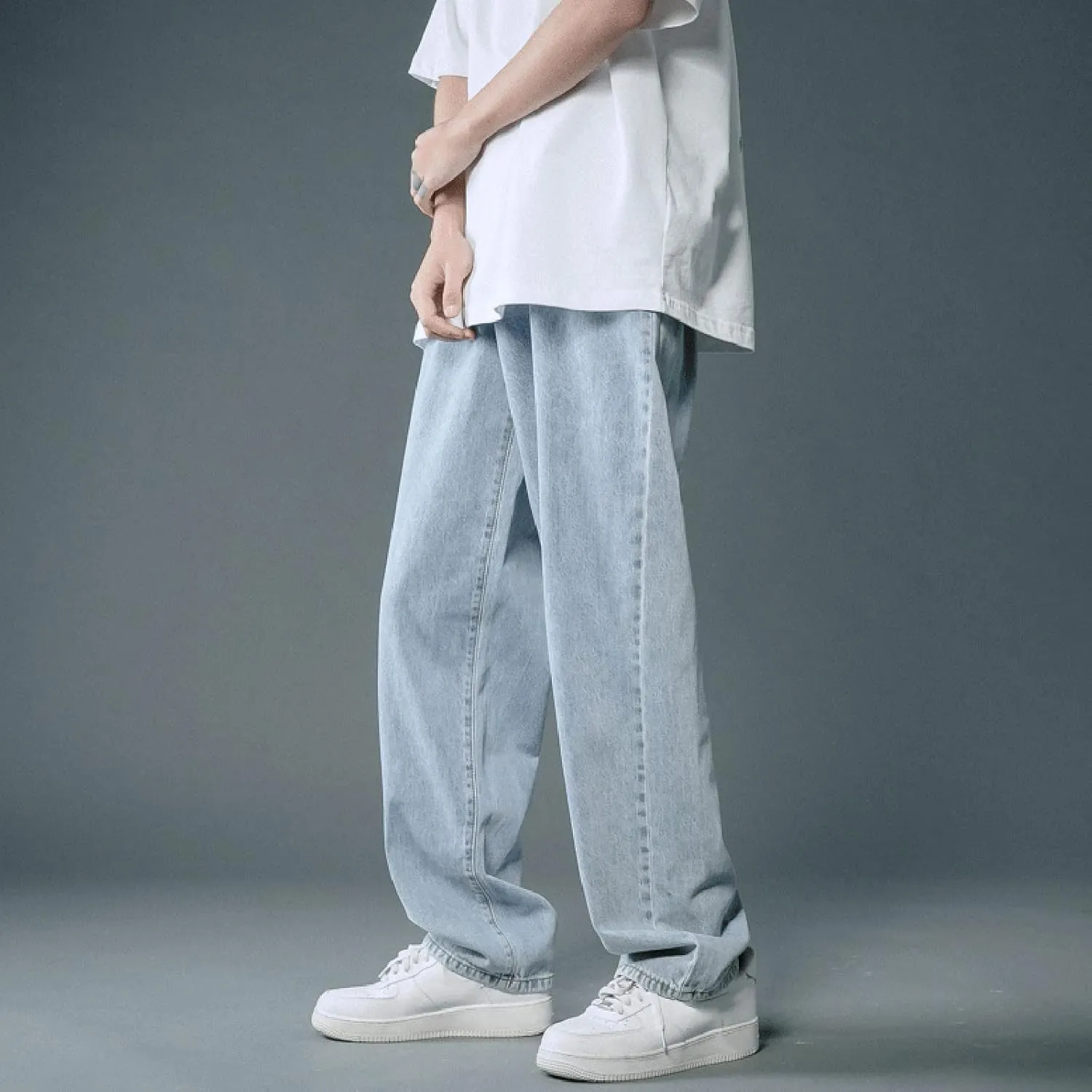 MIDOO Mens Jeans Regular Fit Casual Comfort Flex Waist Denim Pants Straight Leg Fashion Skinny Jeans Trousers with Pockets
