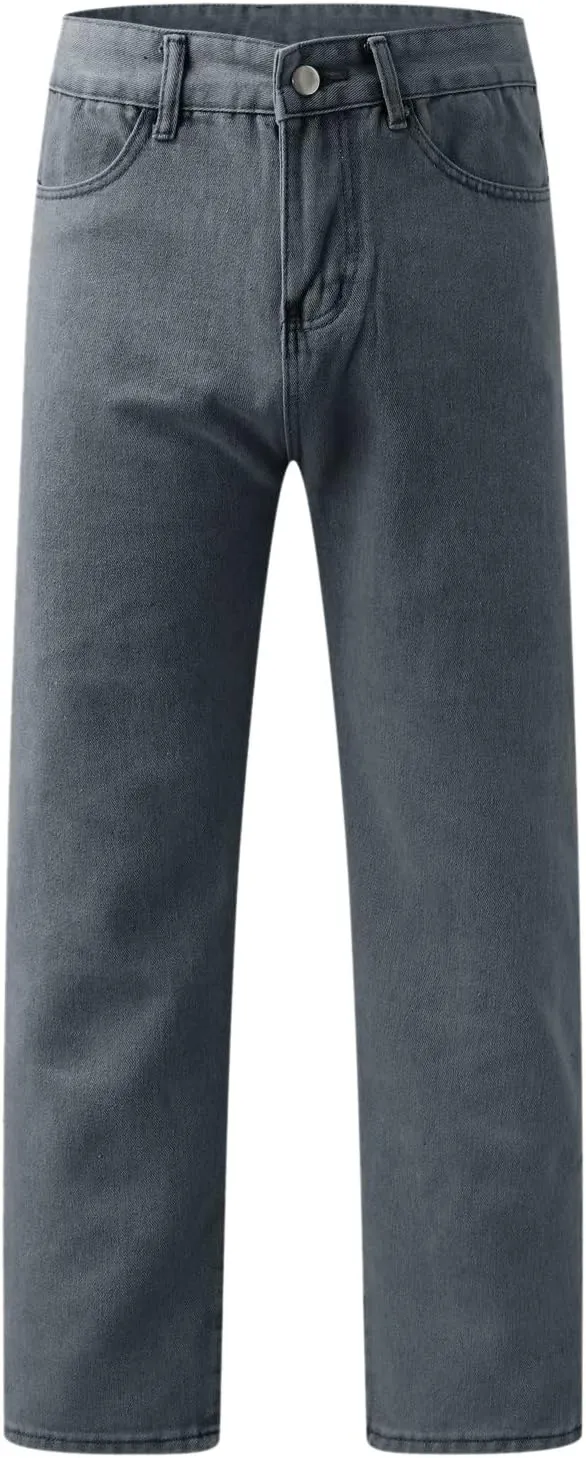 MIDOO Mens Jeans Regular Fit Casual Comfort Flex Waist Denim Pants Straight Leg Fashion Skinny Jeans Trousers with Pockets