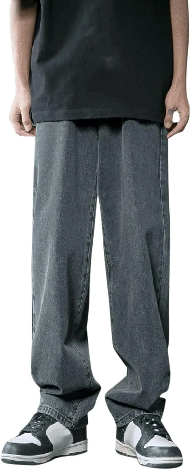 MIDOO Mens Jeans Regular Fit Casual Comfort Flex Waist Denim Pants Straight Leg Fashion Skinny Jeans Trousers with Pockets