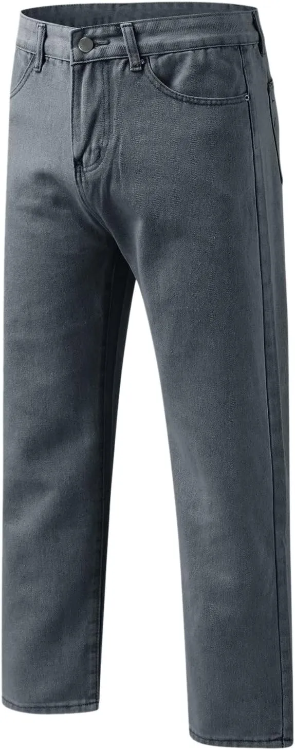 MIDOO Mens Jeans Regular Fit Casual Comfort Flex Waist Denim Pants Straight Leg Fashion Skinny Jeans Trousers with Pockets