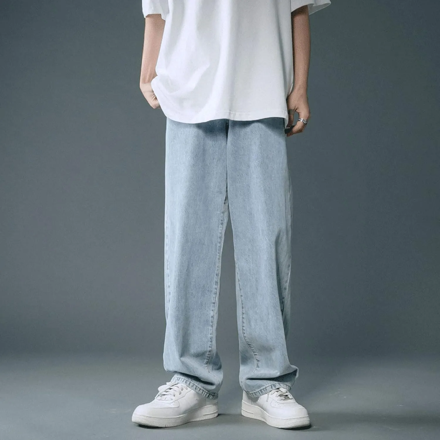 MIDOO Mens Jeans Regular Fit Casual Comfort Flex Waist Denim Pants Straight Leg Fashion Skinny Jeans Trousers with Pockets
