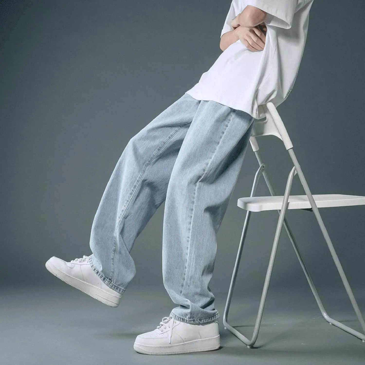 MIDOO Mens Jeans Regular Fit Casual Comfort Flex Waist Denim Pants Straight Leg Fashion Skinny Jeans Trousers with Pockets