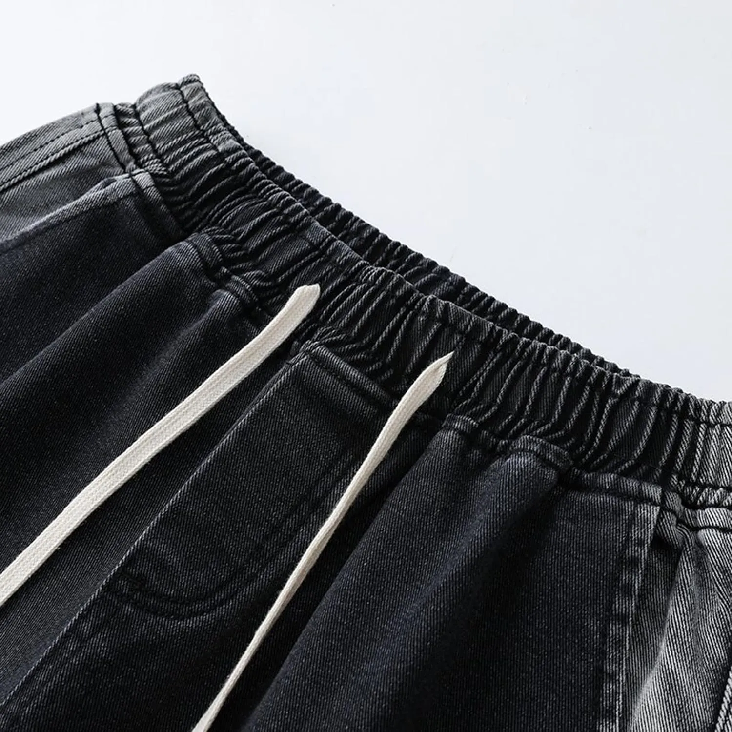 MIDOO Mens Jeans Relaxed Fit Casual Drawstring Comfort Flex Waist Denim Pants Straight Leg Fashion Skinny Jeans Trousers