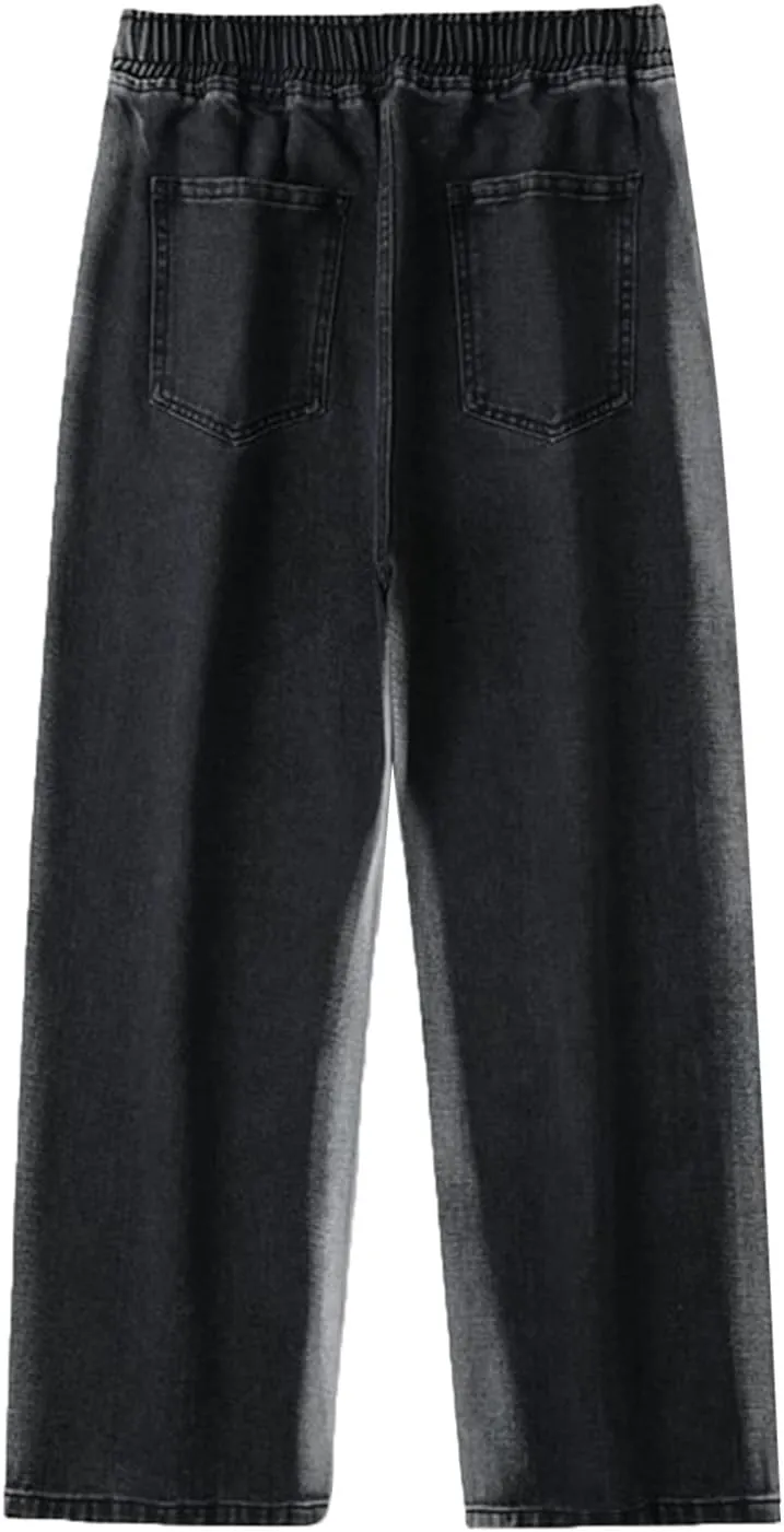 MIDOO Mens Jeans Relaxed Fit Casual Drawstring Comfort Flex Waist Denim Pants Straight Leg Fashion Skinny Jeans Trousers