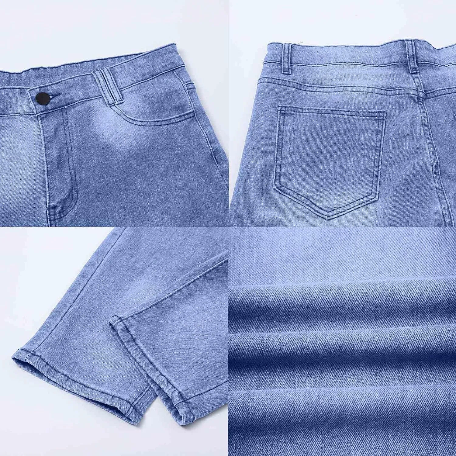 MIDOO Mens Jeans Slim Fit Straight Leg Casual Comfort Flex Waist Denim Pants Tapered Leg Fashion Skinny Jeans Trousers