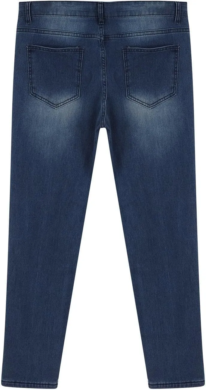 MIDOO Mens Jeans Slim Fit Straight Leg Casual Comfort Flex Waist Denim Pants Tapered Leg Fashion Skinny Jeans Trousers