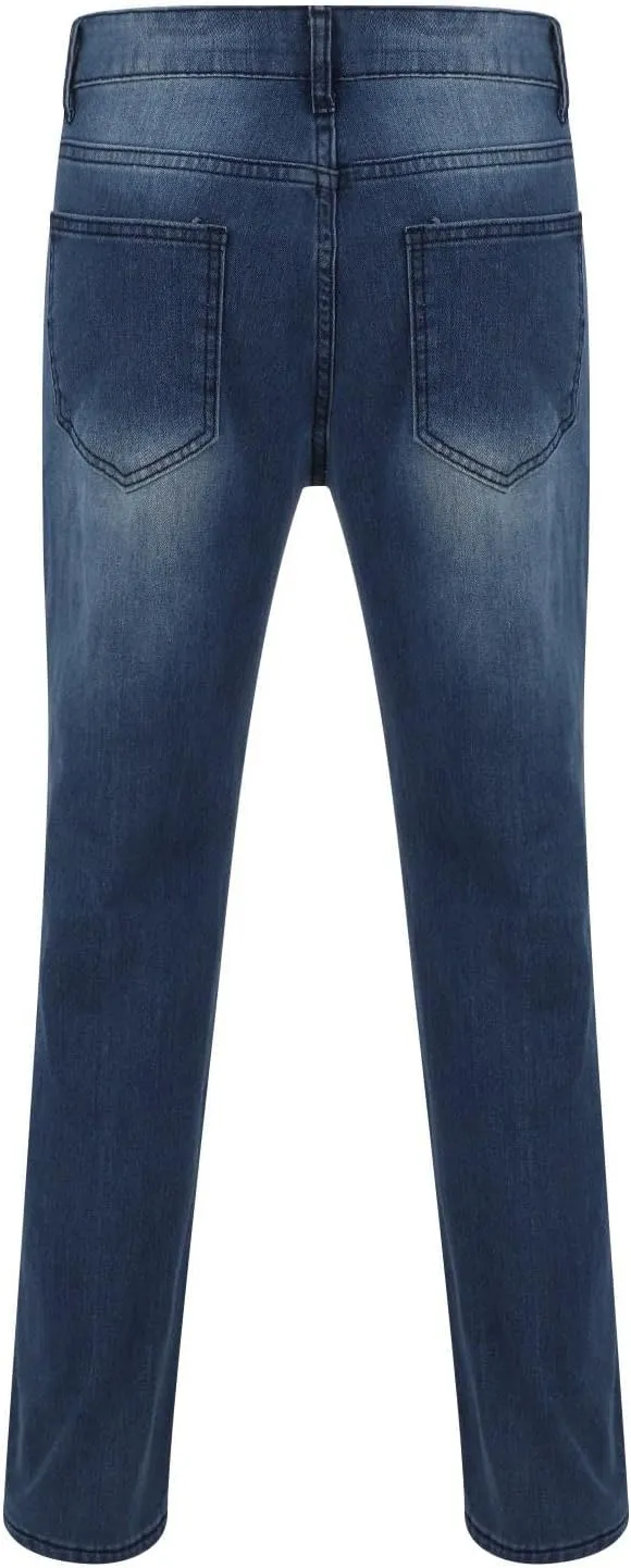 MIDOO Mens Jeans Slim Fit Straight Leg Casual Comfort Flex Waist Denim Pants Tapered Leg Fashion Skinny Jeans Trousers